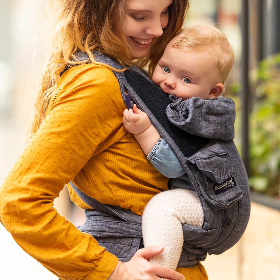 Hoppediz Babytrage Bondolino Plus Popeline One Size Denim