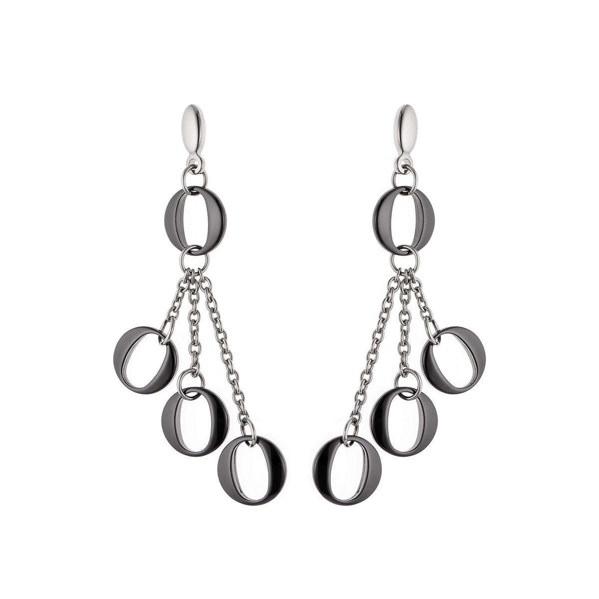 STELLA - Boucles d'Oreilles Pendantes - Céramique noire