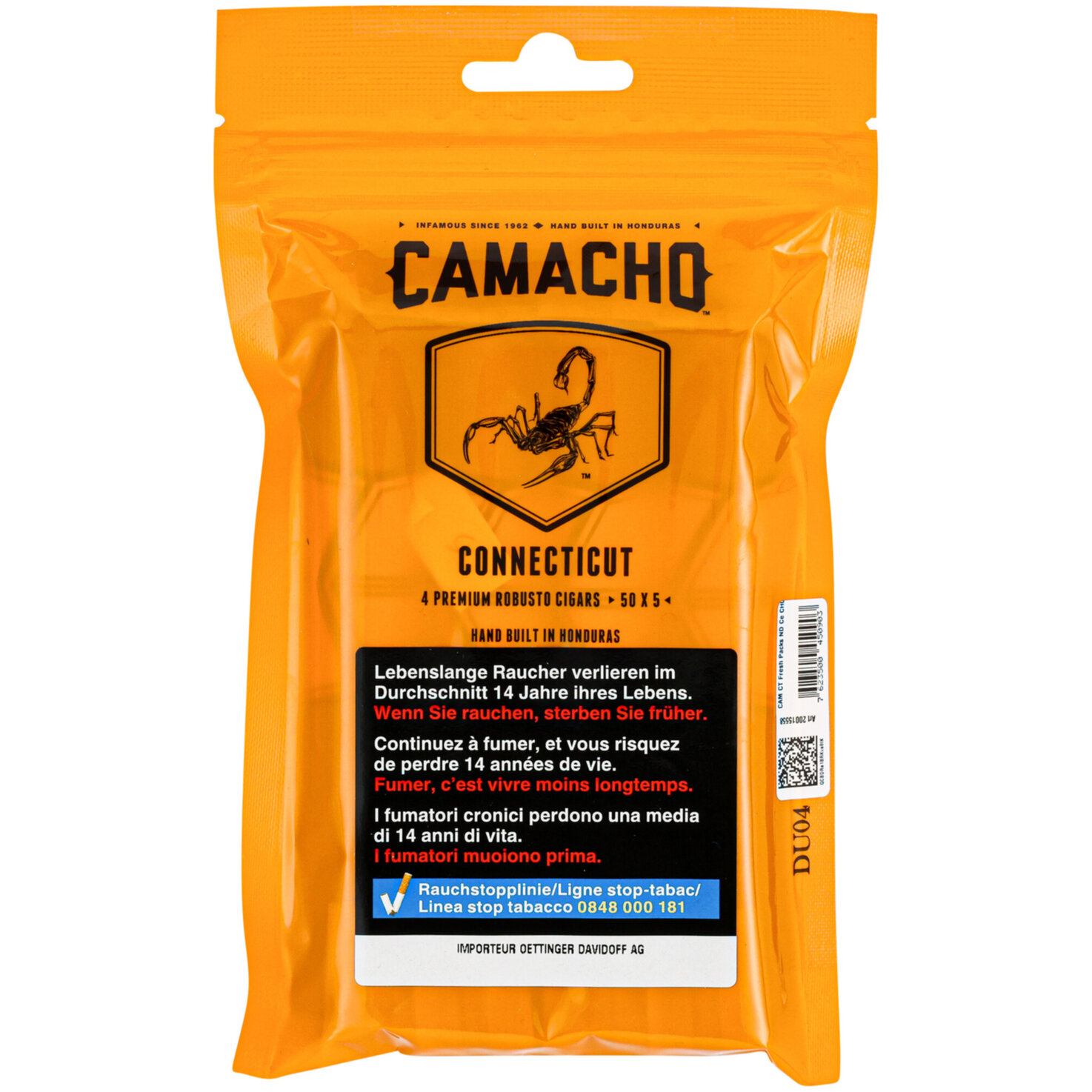 Camacho Connecticut Robusto Fresh-Pack 4