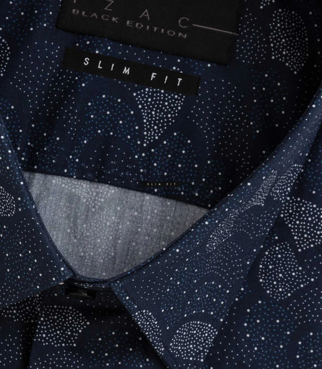 Chemise imprimé géométrique marine 