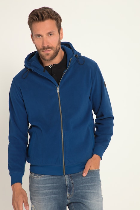 Fleece-Hoodiejacke, Kapuze, Zipper, Kängurutasche, bis 8 XL