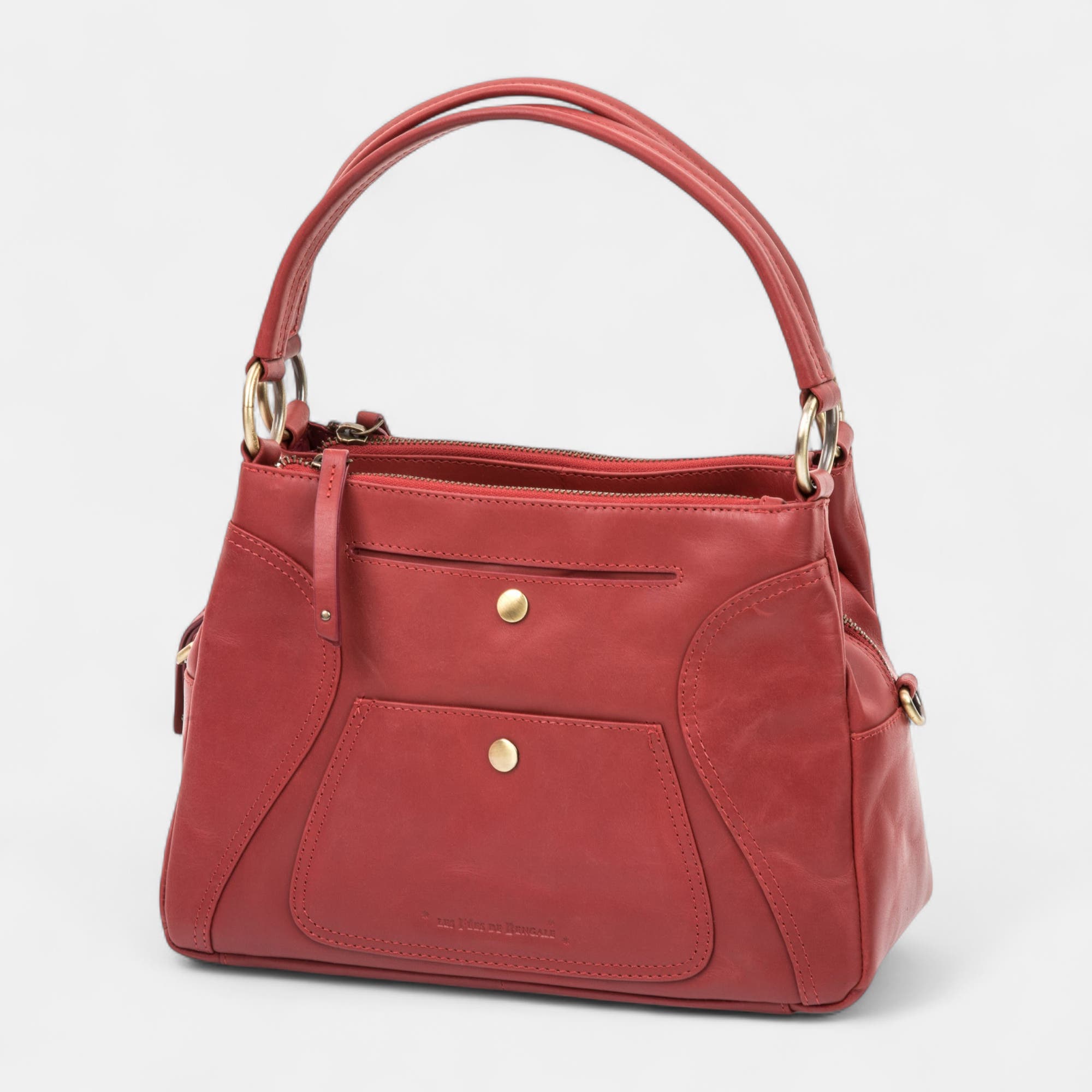 Sac à main en cuir rouge