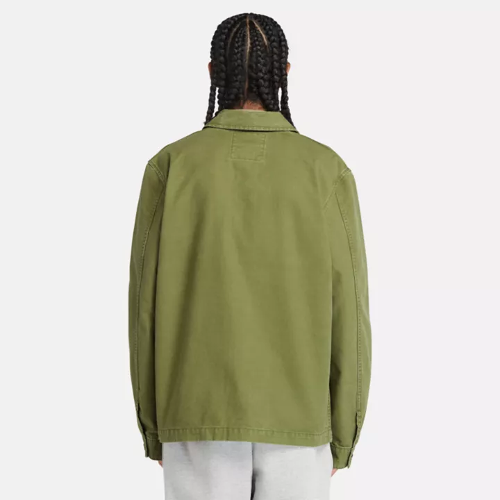 Veste en toile délavée Chore pour homme en vert