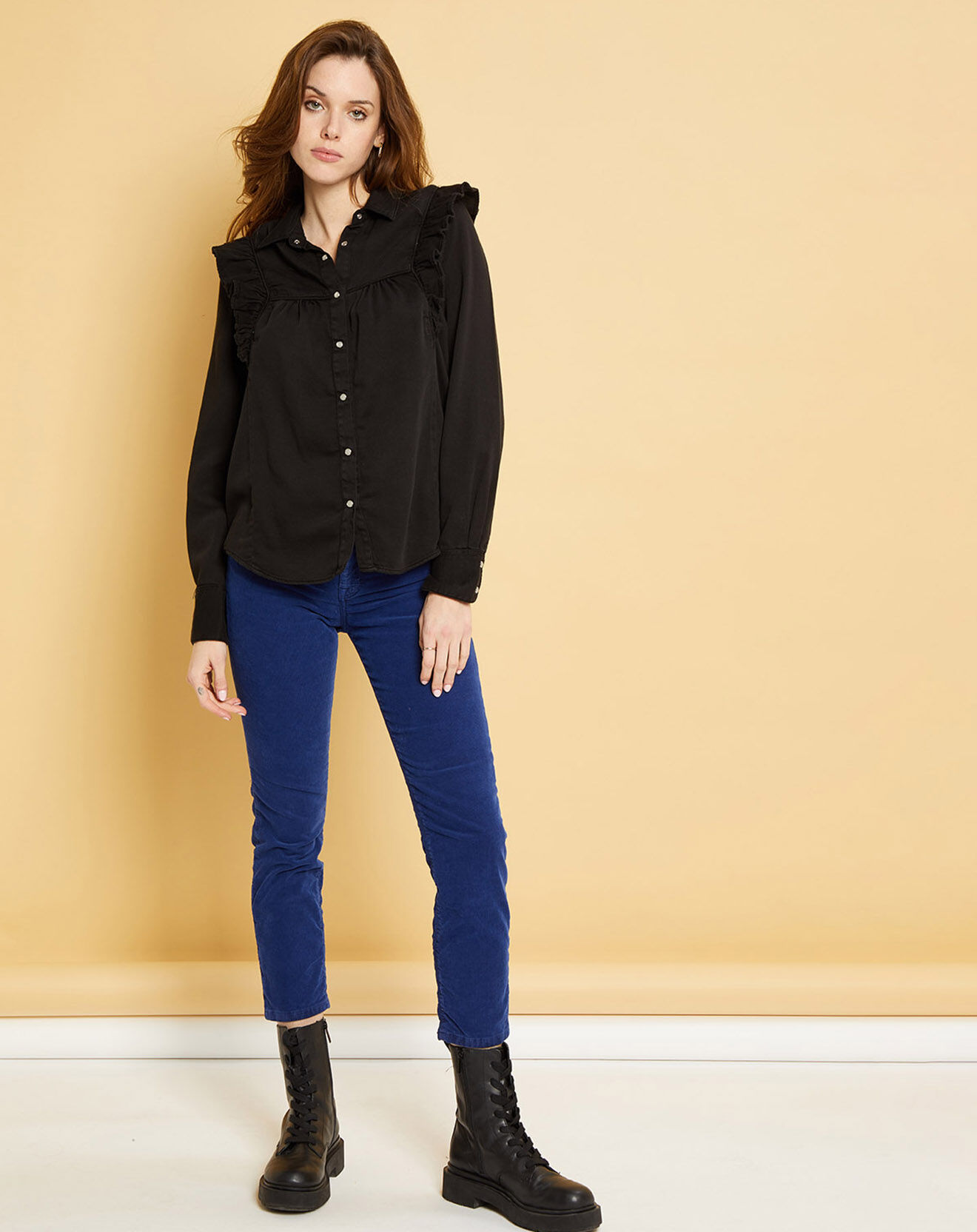 Acquaverde Chemise en jean Natural Gilda noire