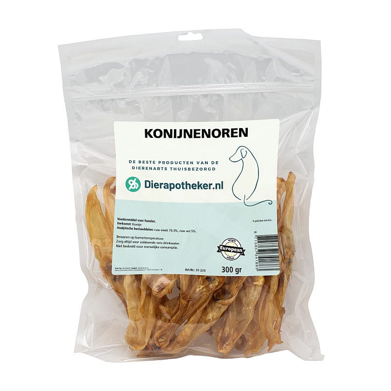 Dierapotheker Konijnenoren Snack Hond 300 gram | 13665