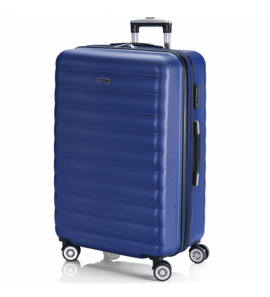 Mala de viagem grande com 4 rodas ITACA 71270 Azul - 68x47x30cm -