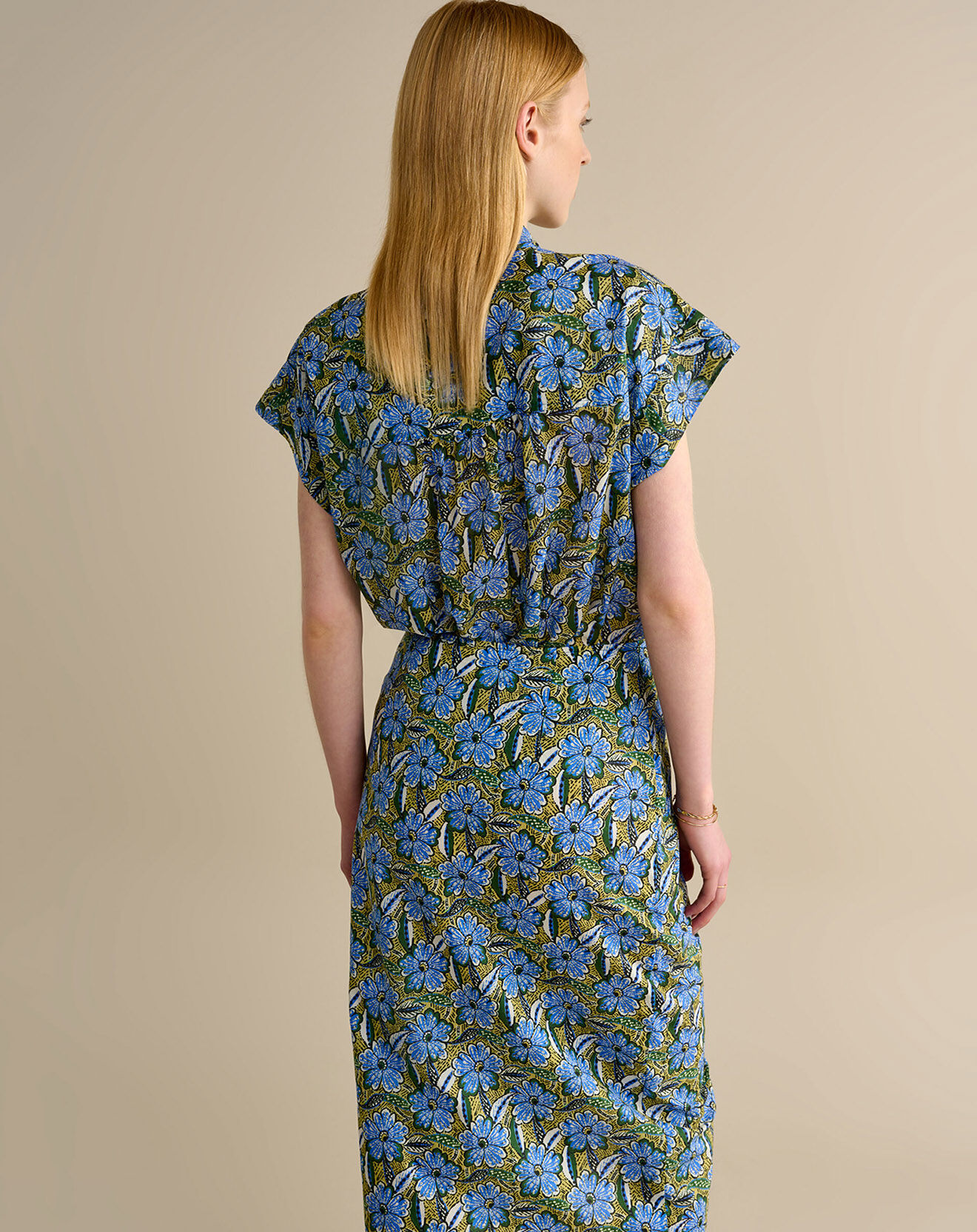 Bellerose Jupe portefeuille midi Solvay vert/bleu