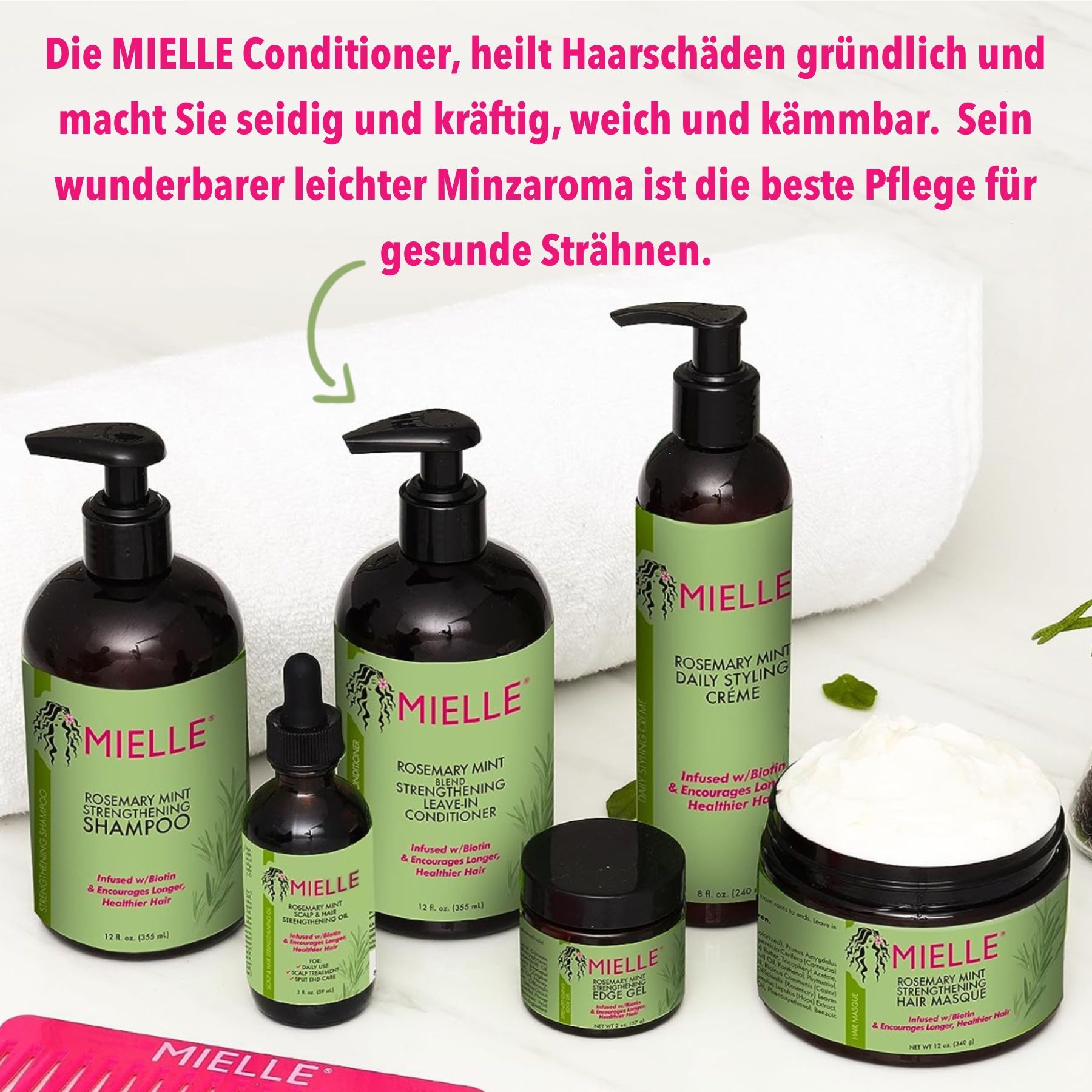 Mielle Organics Haarspülung Rosmarinöl Mint für Haarwachstum