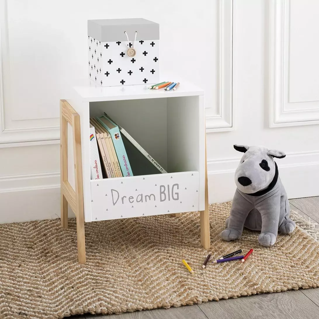 Rangement enfant casier bois (H40 cm) Ecriture Blanc