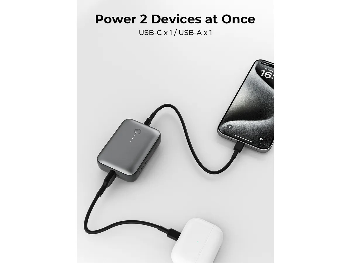 (20W) Spark Mini 10000mAh Powerbank USB C / USB A Ladegerät Power Delivery Quick Charge (PB-Y55 GR) - Grau