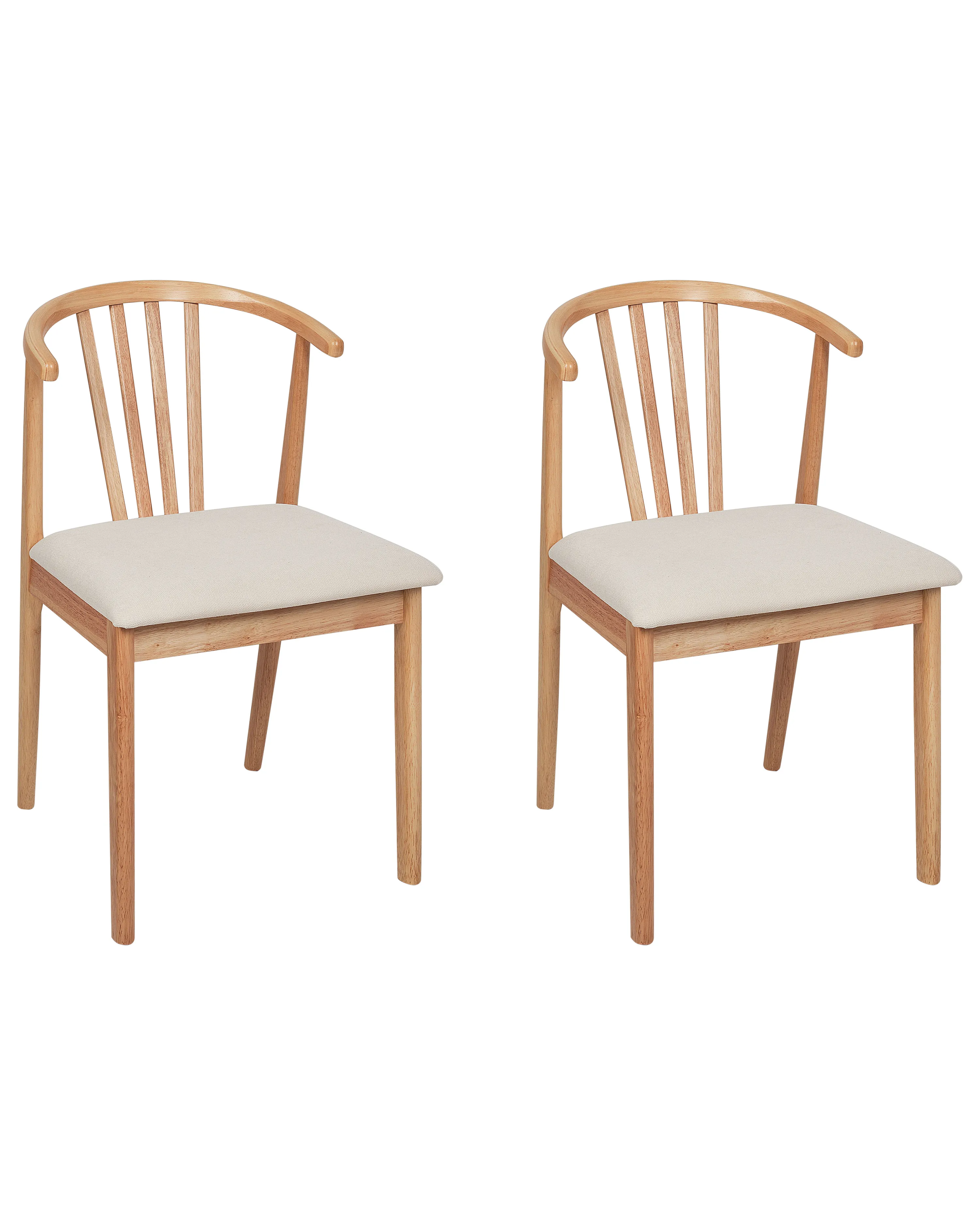 Set van 2 eetkamerstoelen CRAIG Hout Lichtbruin/beige