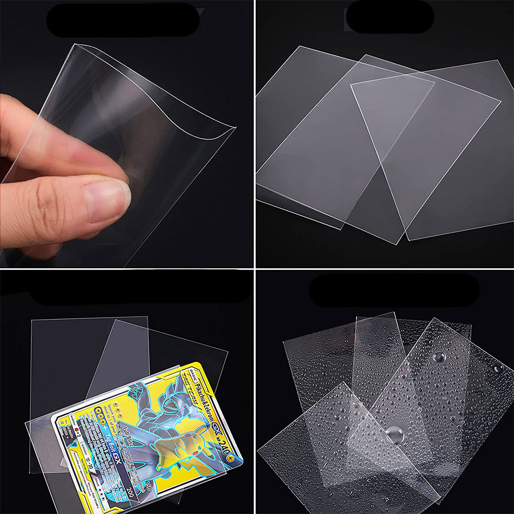 (100er Set) Cellophan Hülle Sammel Karten / Visitenkarten Schutz - Transparent