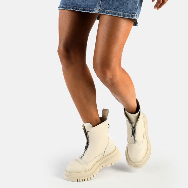 Shade Zip MID Bottines, crème