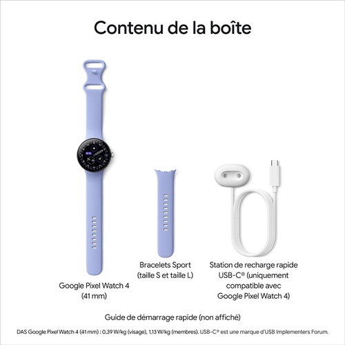 Montre connectée Google Pixel Watch 4 41 mm Bluetooth Doré avec bracelet sport fluoroélastomère Vert Citron