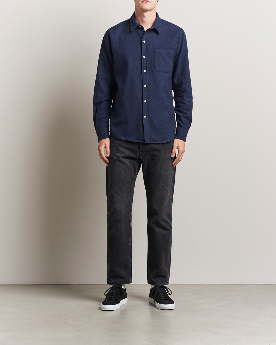 Colorful Standard Organic Flannel Shirt Navy Blue