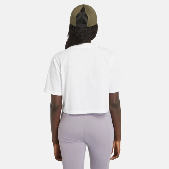 T-shirt court pour femme en blanc