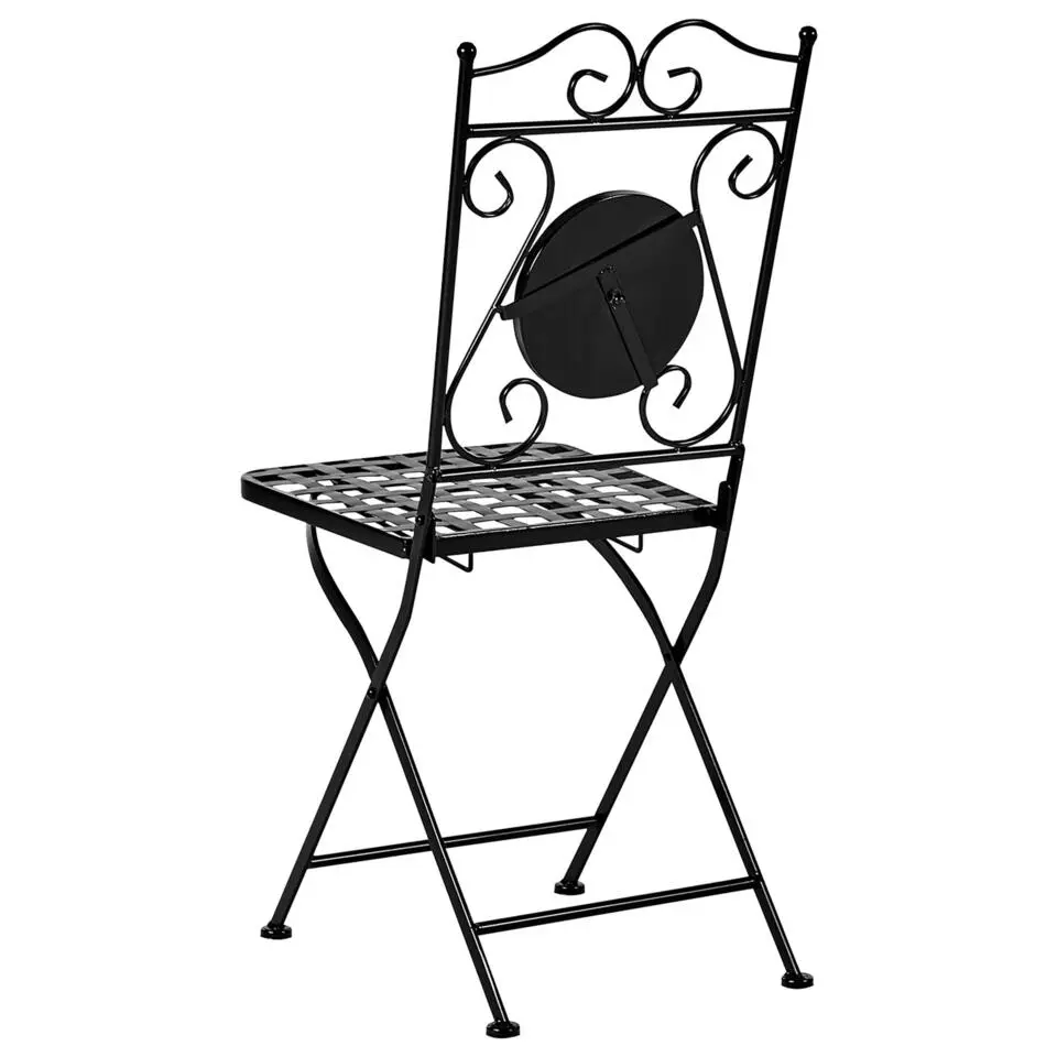 CARPINO - Tuinstoel set van 2 - Zwart - Metaal
