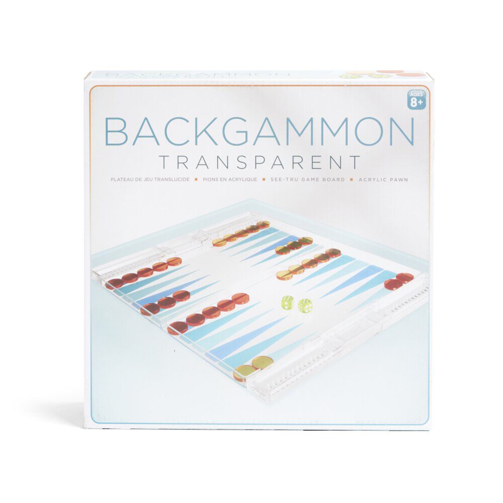 Jeu de backgammon transparent 24,8x30cm