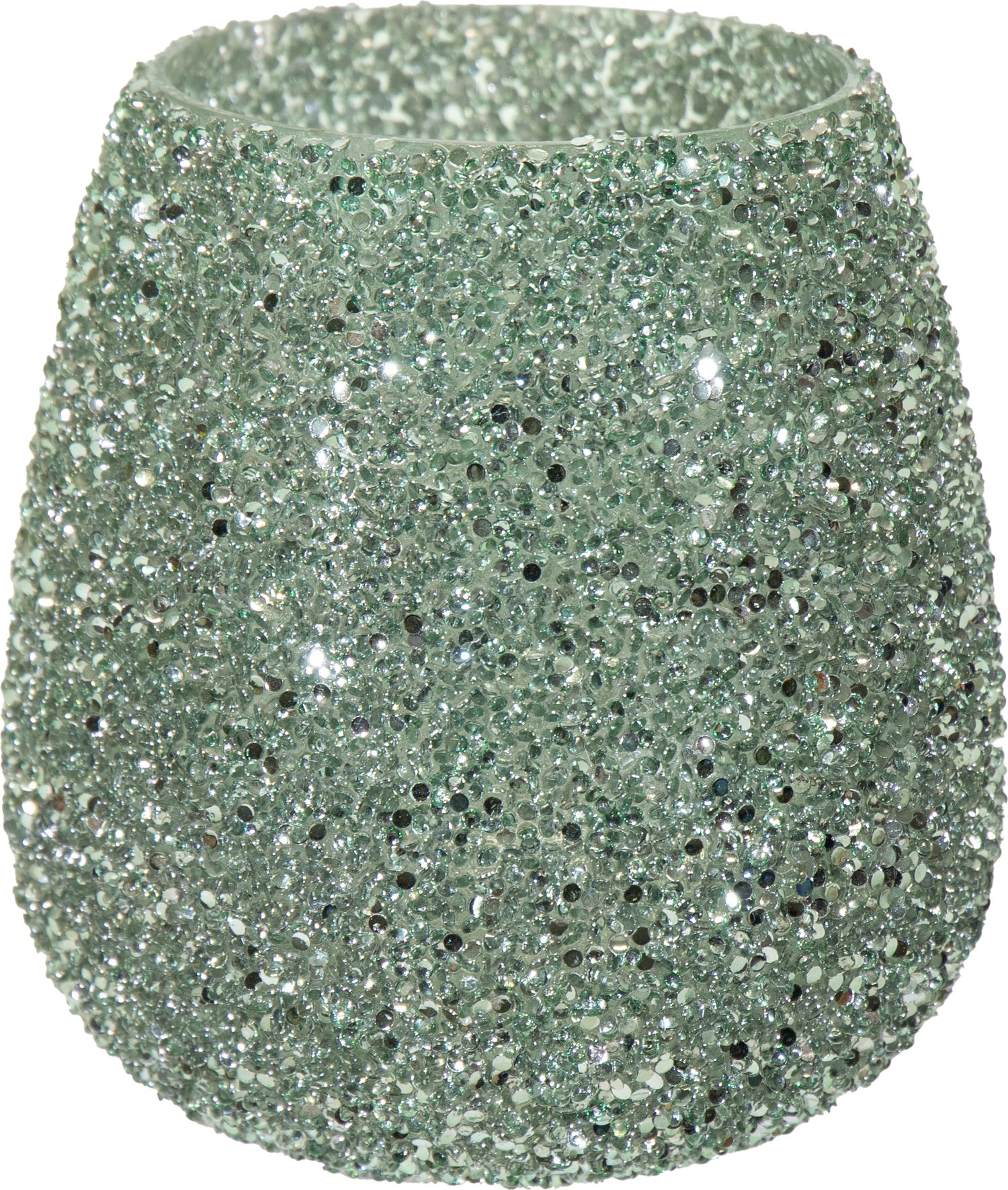 Strass waxinelichthouder Lulu groen D 9,5 H 9 cm