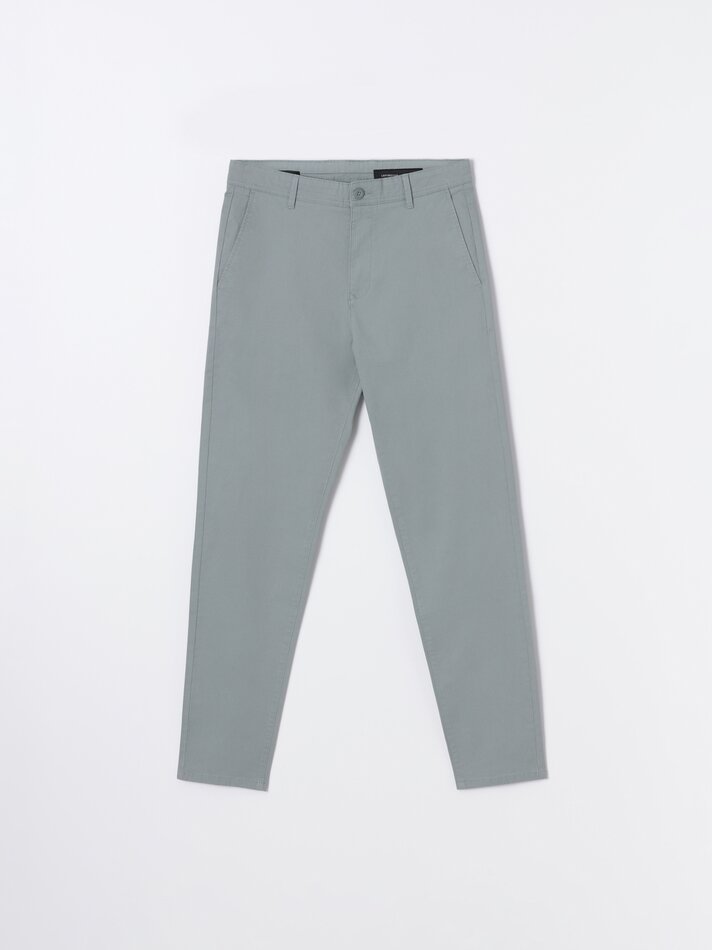 Calça chino com microestampa - Azul claro