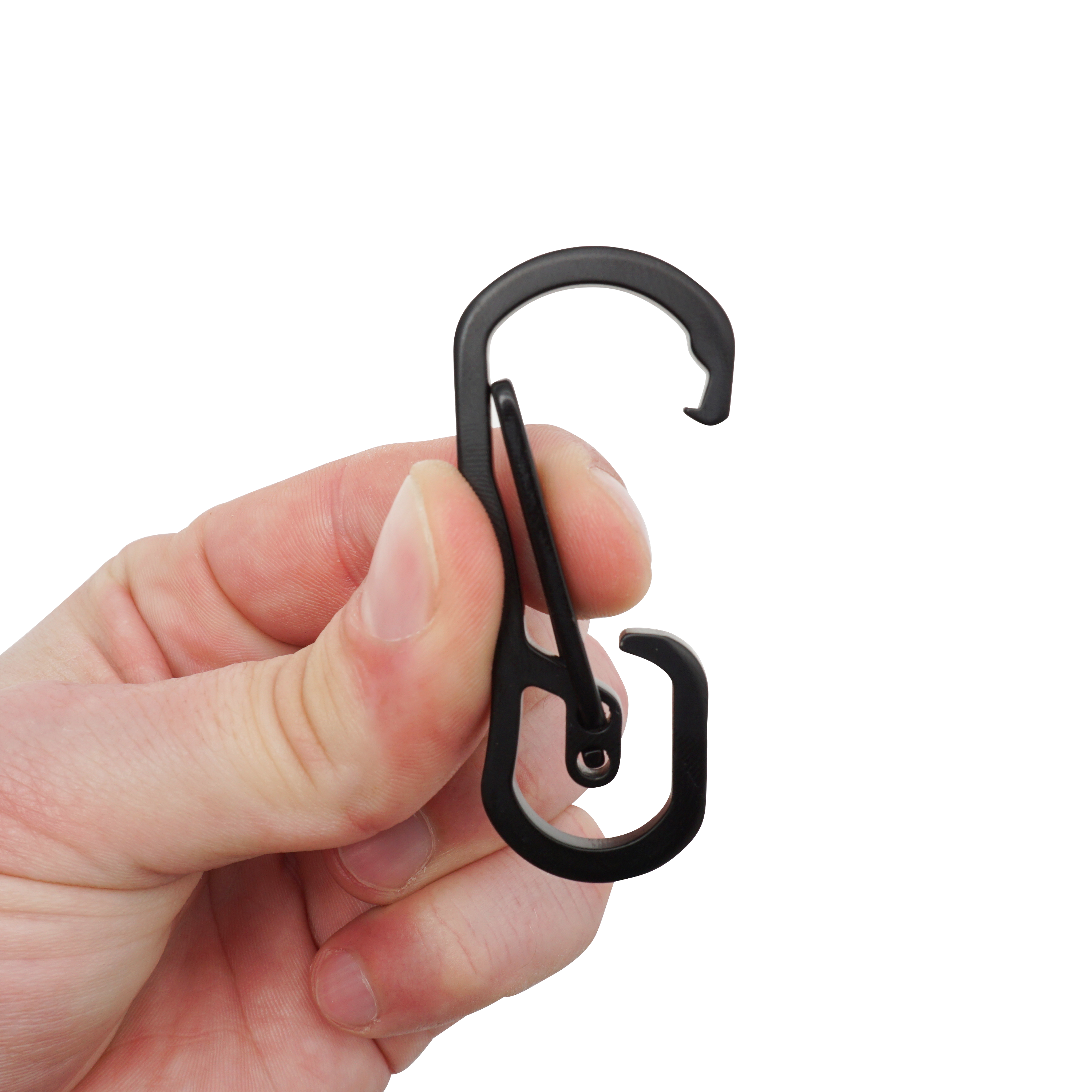 Edelstahl Karabiner Schlüsselanhänger Zubehör Halter mit Spaltring - Schwarz