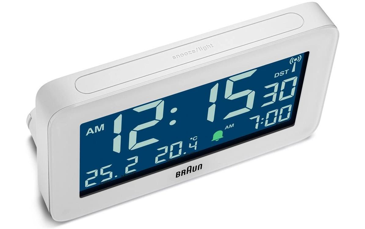 Digitalwecker BC10W-DCF WeissDigitaler Wecker mit Funksteuerung, Temperaturanzeige und Schlummerfunktion