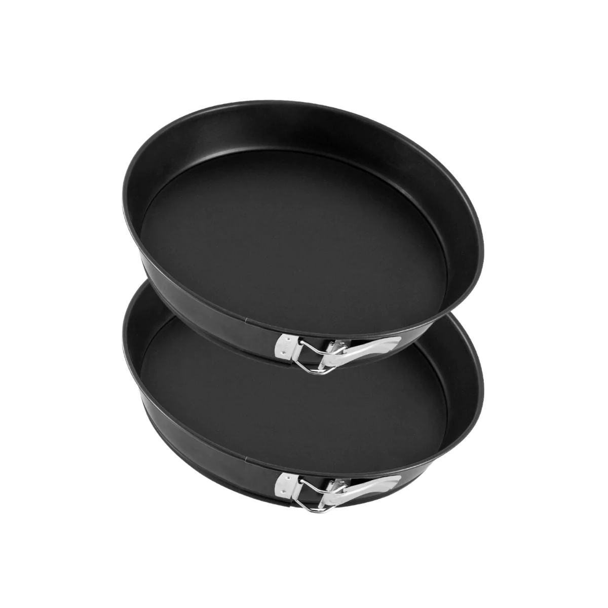 Lot de 2 moules à charnière ronds à fond plat 32,5 cm Zenker Black Met