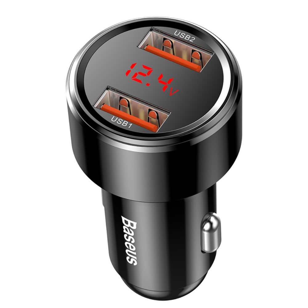 45W (6A) Universal USB Auto KFZ Ladegerät mit Digital Display   Quick Charge 3.0 - Schwarz