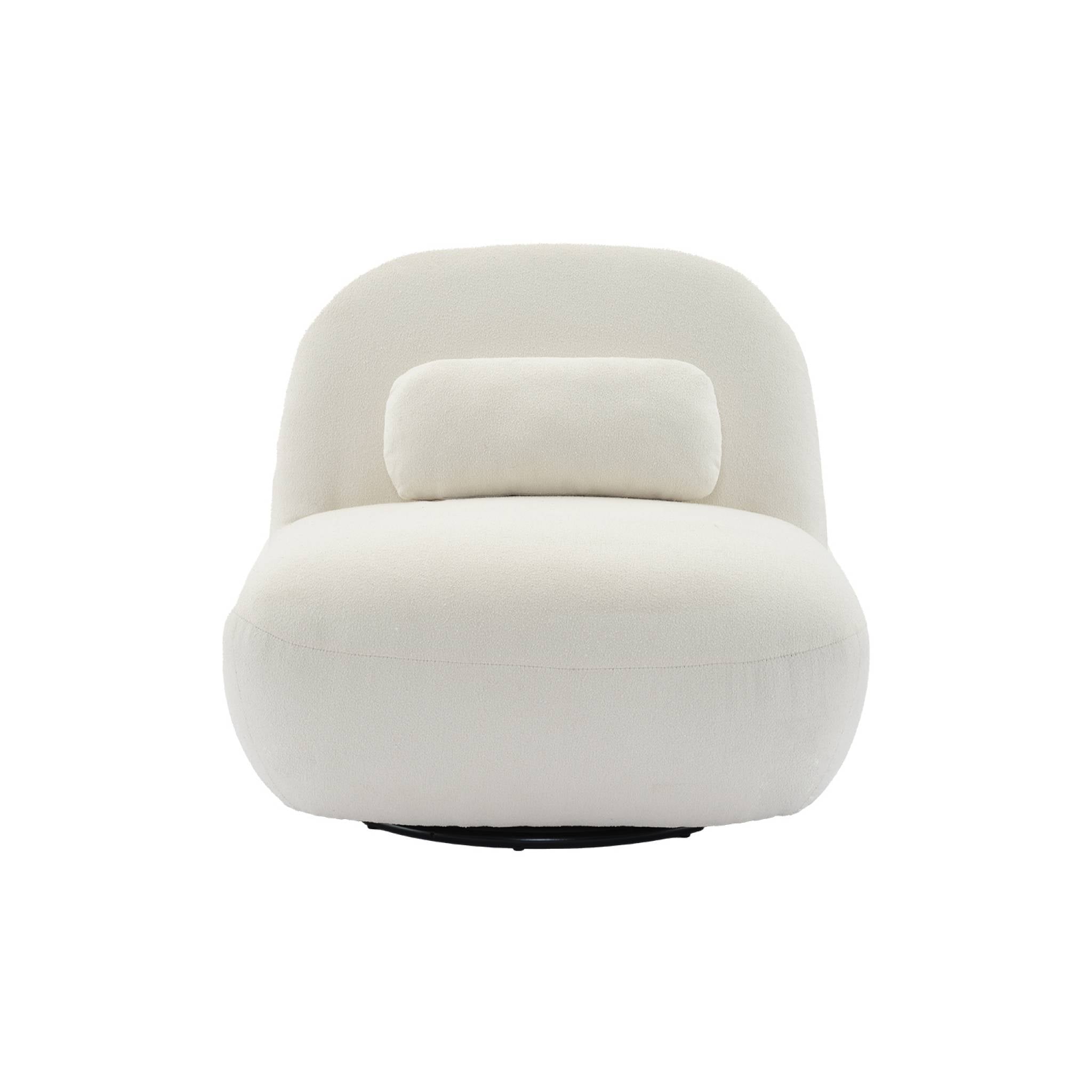 sweeek - Draaiende fauteuil 360Â° met gestructureerde bouclette en
