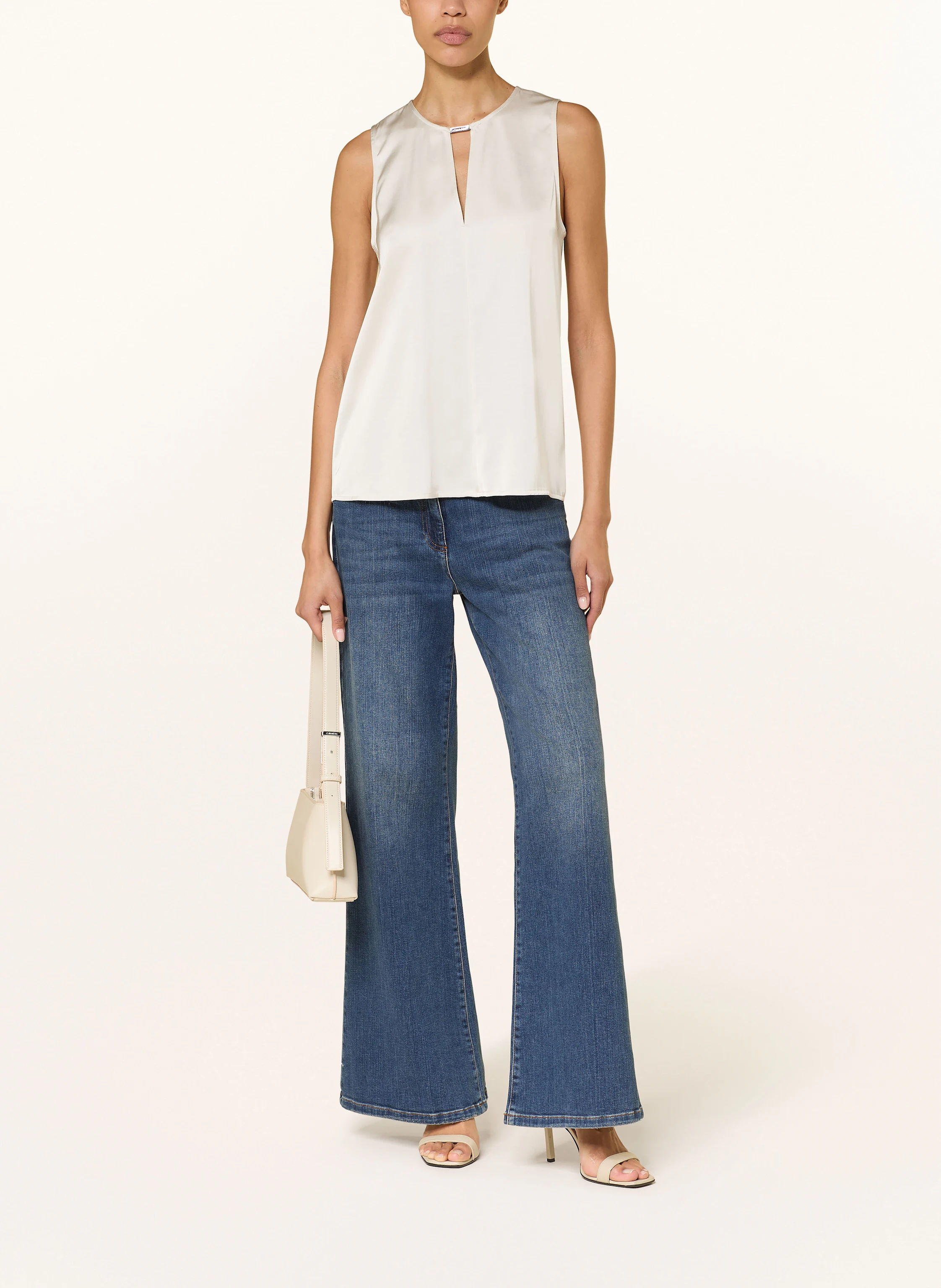 Calvin Klein Blusentop aus Satin mit Cut-out