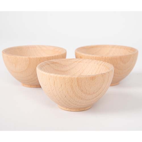 Tickit houten bakjes naturel - Ø 7 cm - 3st