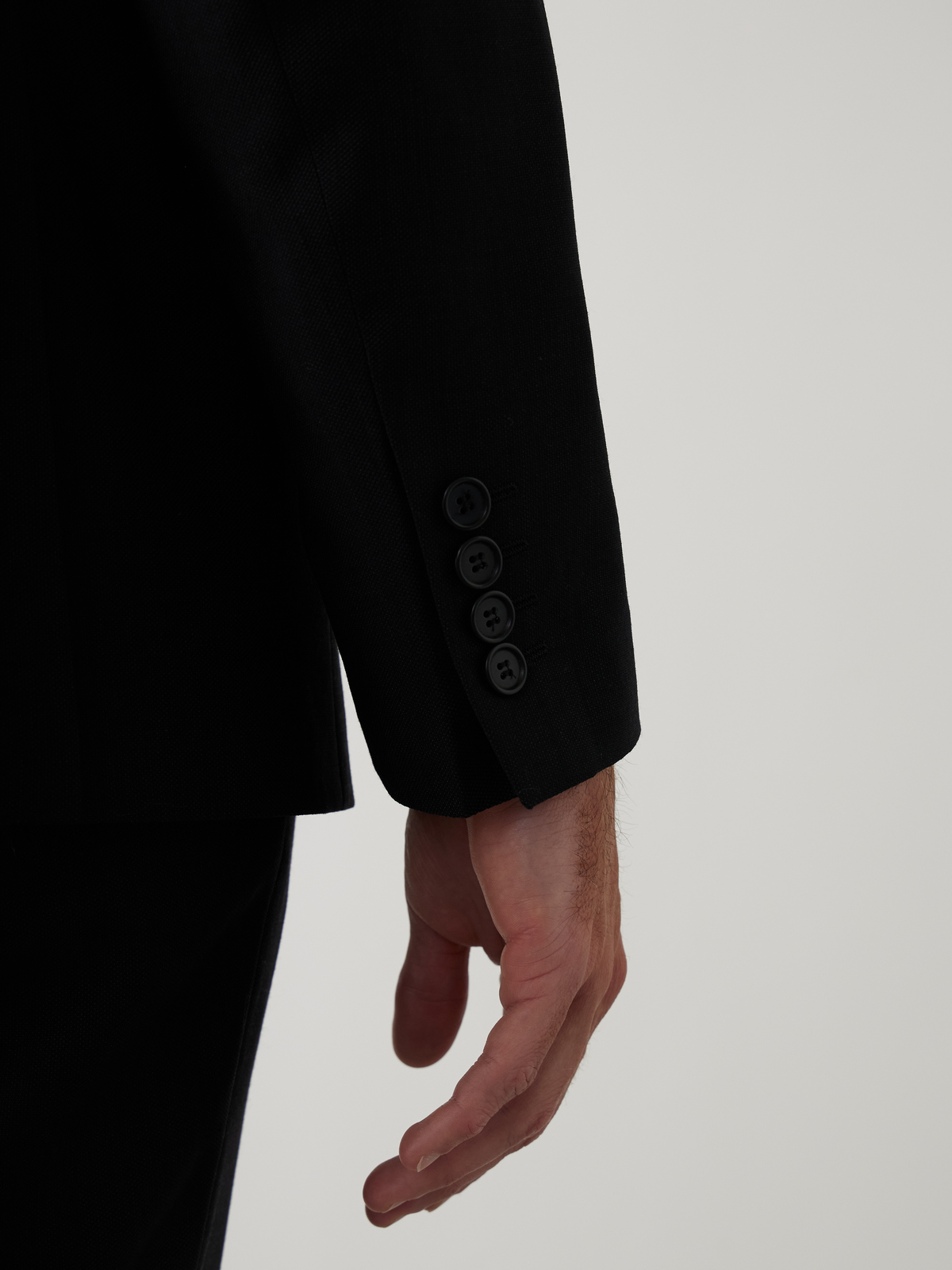 Veste de costume voyage Regular en laine stretch unie noire