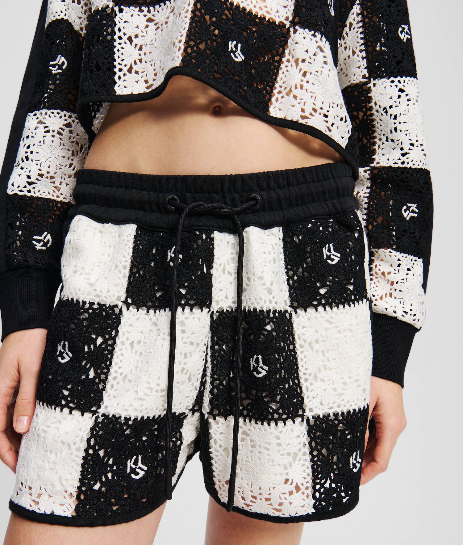 SHORT EN CROCHET - Noir/Blanc