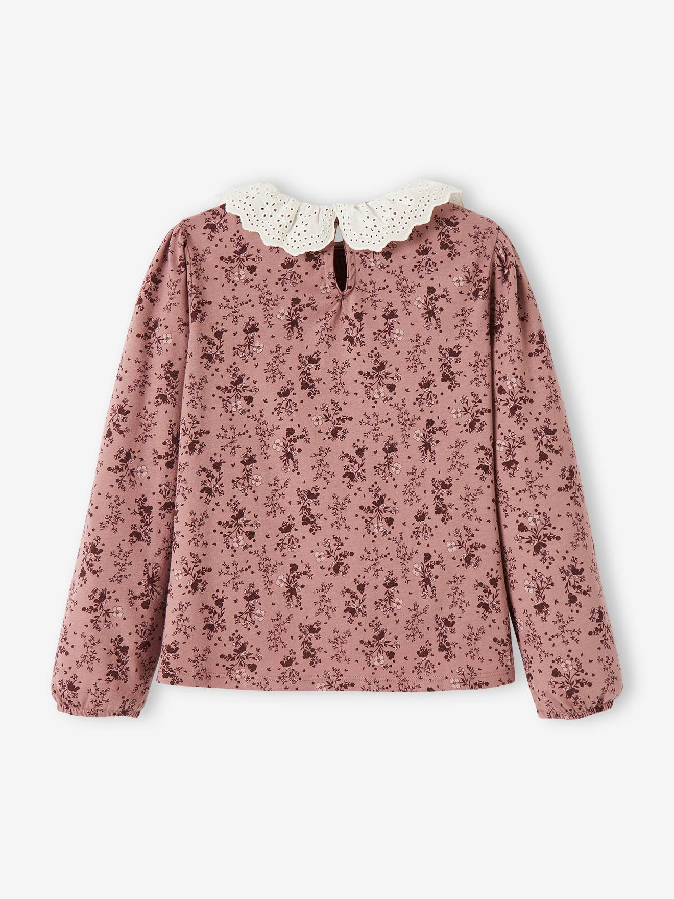 Blusa listrada azul-escura infantil com gola bordada, camiseta, blusa, azul-escuro