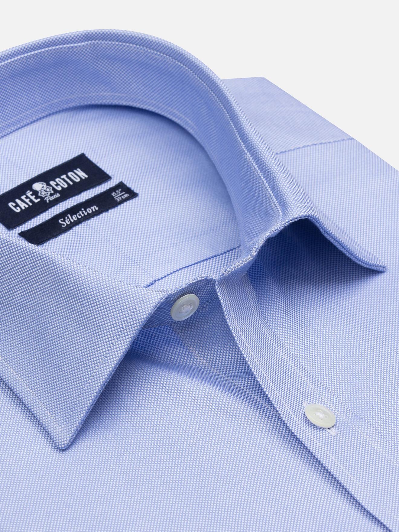 Chemise cintrée en oxford royal ciel
