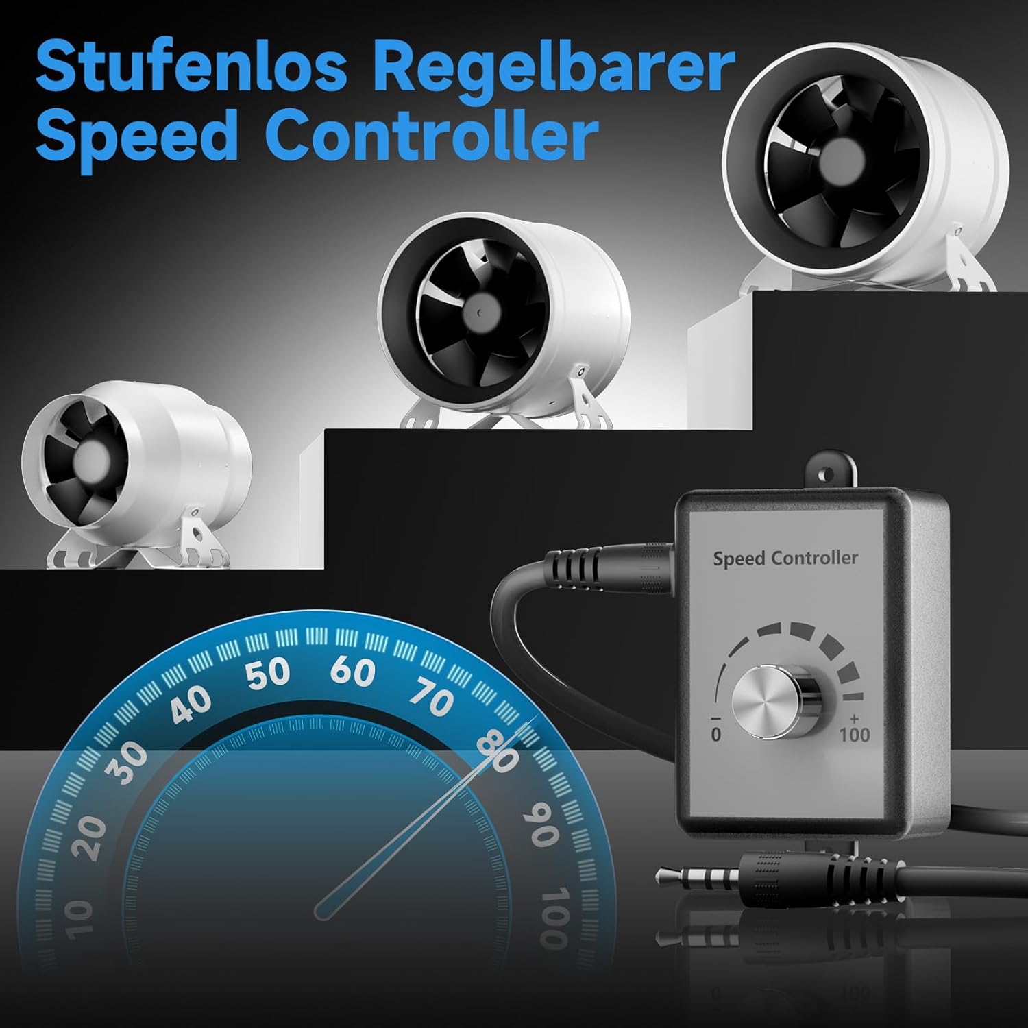 Hon&Guan HI-PE Rohrventilator 200mm Super Luftmenge 1411m³/h Energieeinsparung EC-Motor Geräuscharm Rohrlüfter Lüftungsgebläse für Growzelt Gewächshaus Garage Küche Belüftung