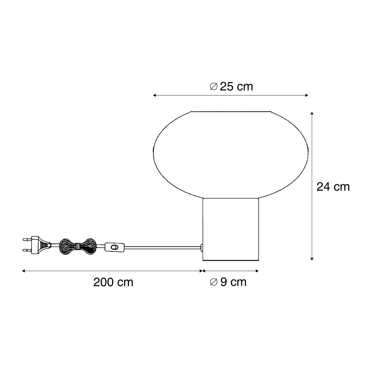 Design tafellamp brons met mat grijs glas - Umbrella