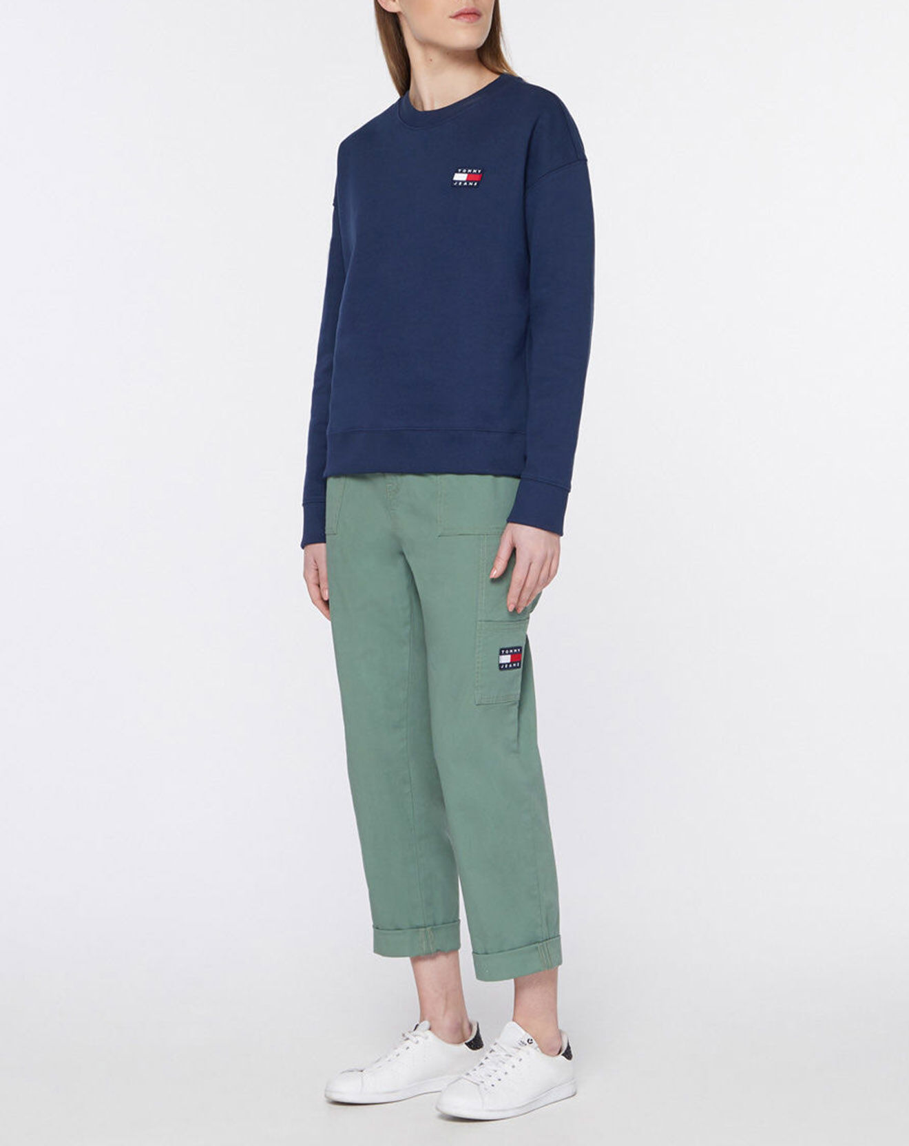 Tommy Jeans Sweat relaxed tommy badge crew bleu marine