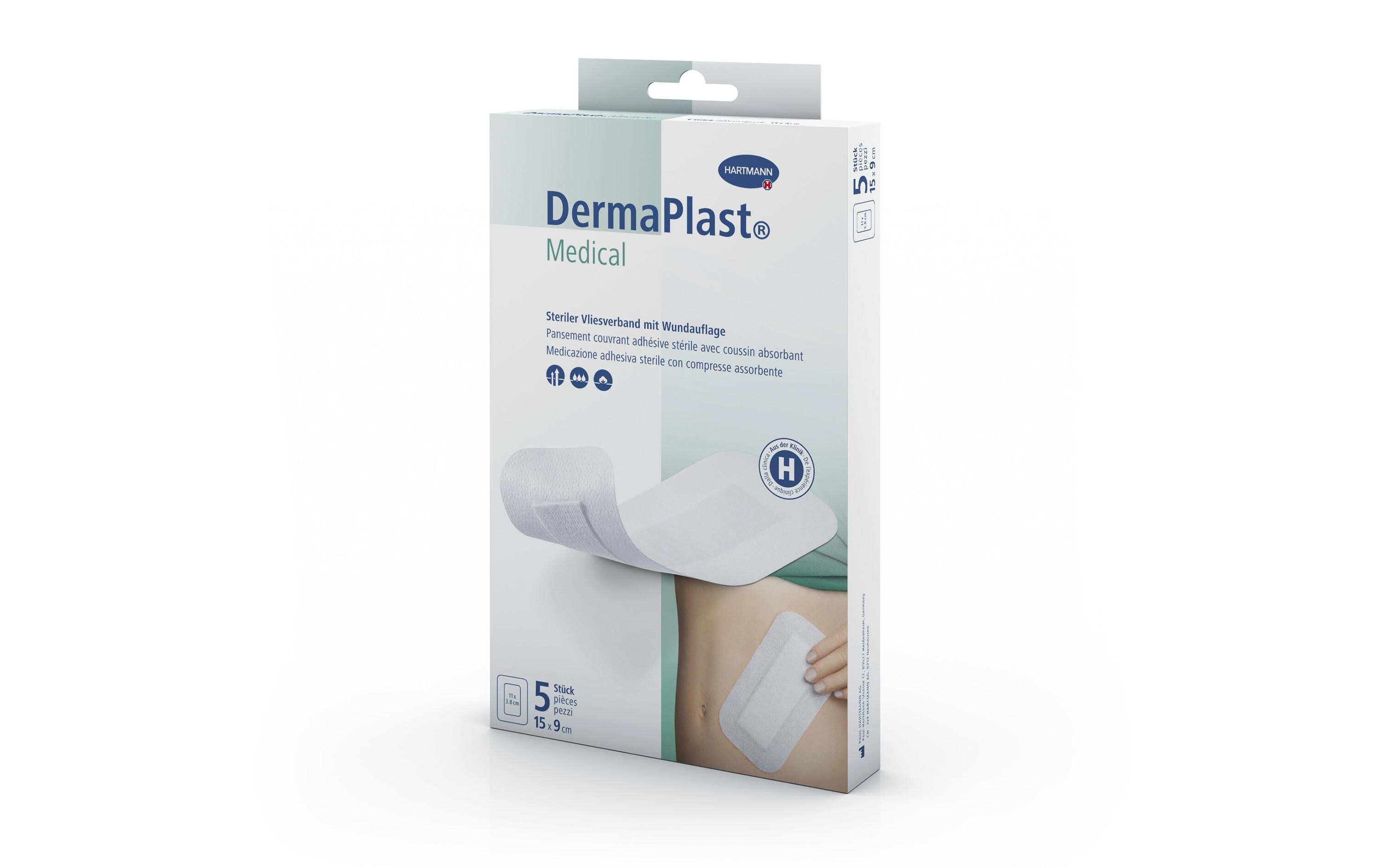 Medical Vliesverband 15 x 9 cm, 5 StückPflaster für sensible Haut