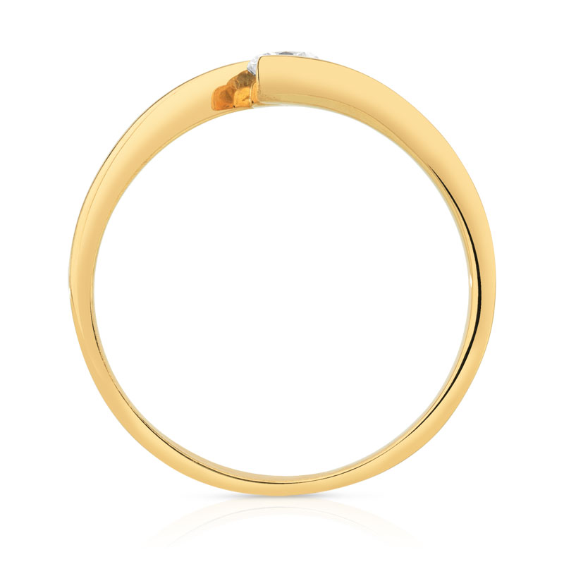 Bague solitaire or 750 jaune 20/100e de carat