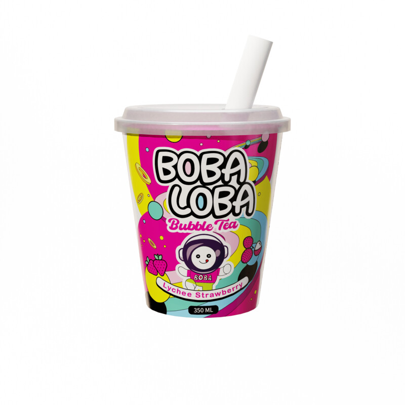 Boba Loba Popping boba drink strawberry lychee