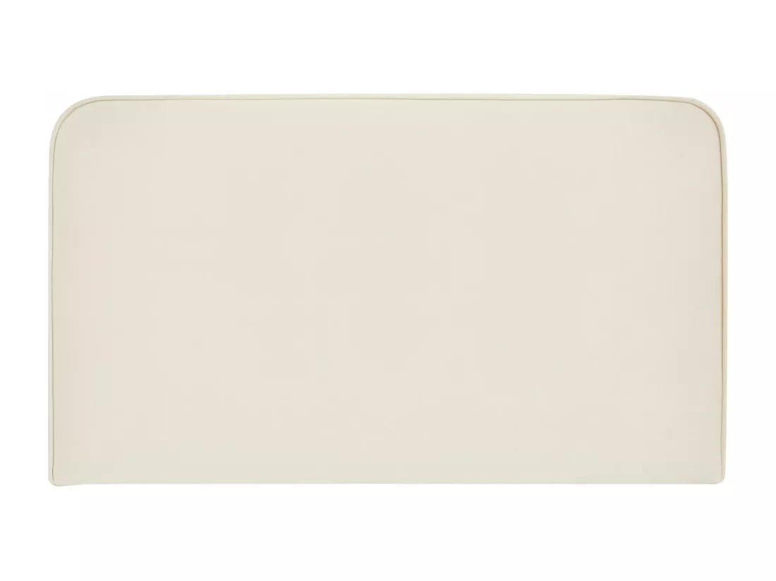 Tête de lit CELIA 120, En tissu rembourré, Fixation murale Design arrondi moderne, Pour lit 120 cm ou moins, Blanc crème