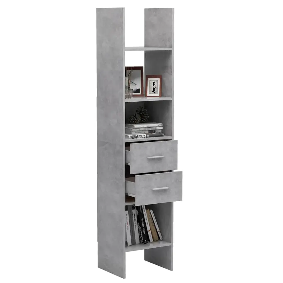 vidaXL - Boekenkast - Grijs - Bewerkt hout