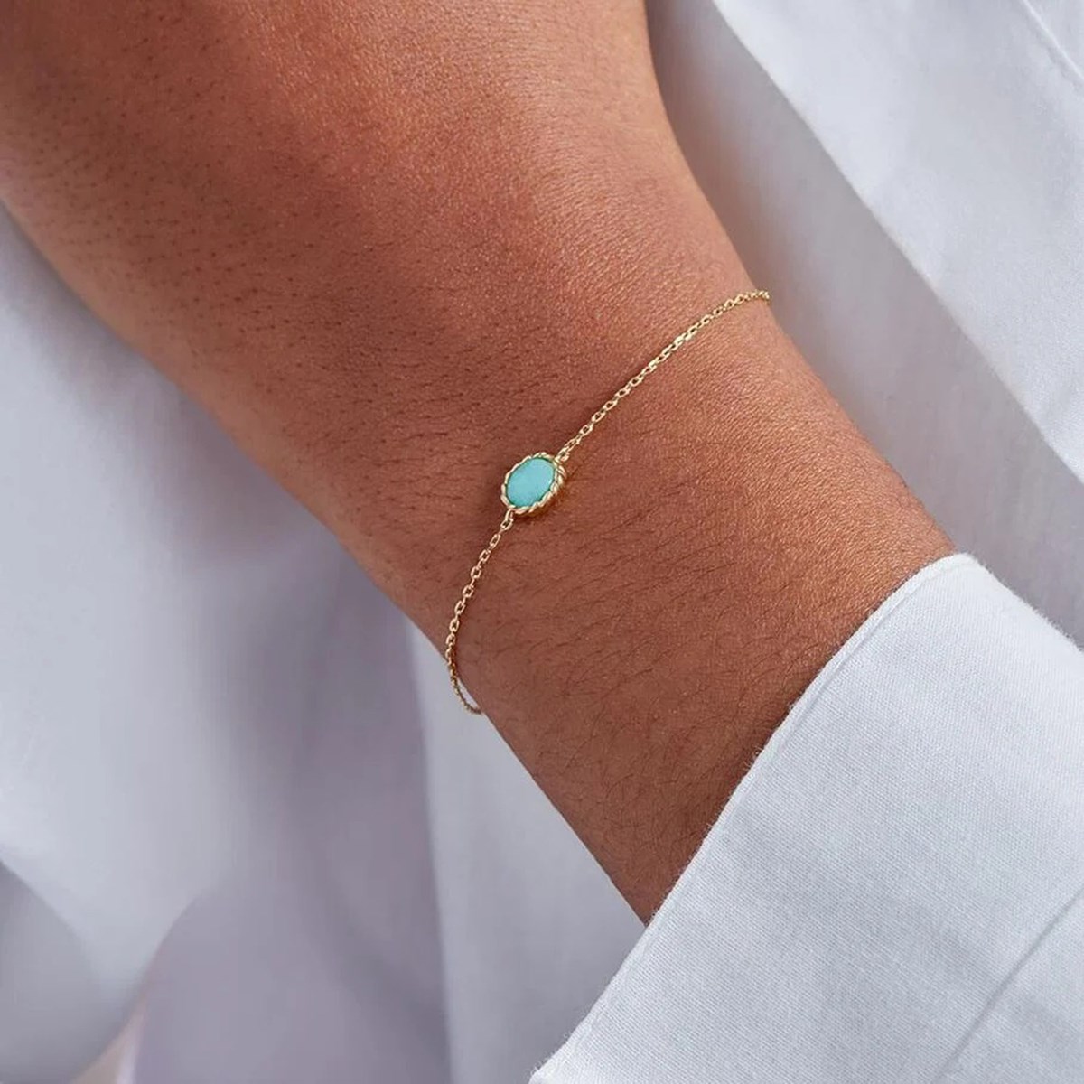 Bracelet Agatha Atma doré amazonite