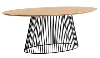 Kave Home Esstisch LESKA 200 x 110 cm Eisen /Mangoholz massiv