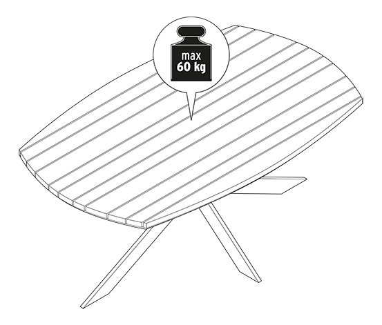 Dining-Tisch mit modernem X-Fuß, ca. 1,8 m