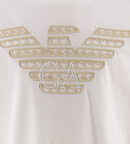 Emporio Armani T-Shirt - Weiß/Beige m. Logo