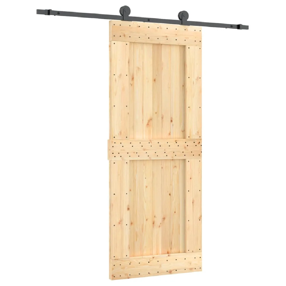 vidaXL Porte coulissante en pin massif - 85x210 cm