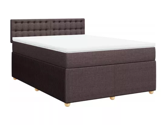 Sommier à lattes de lit avec matelas Marron foncé 160x200 cm