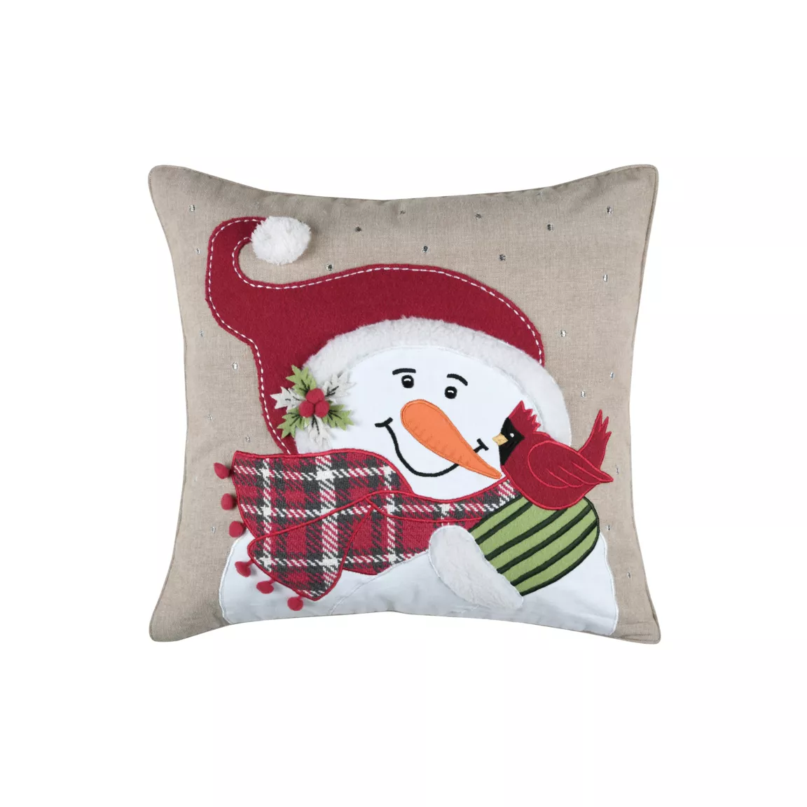 Coussin de Noël coton et laine (45 x 45 cm) Winty Rouge
